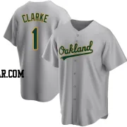Denzel Clarke Men's Oakland Athletics Gray Replica Road Jersey