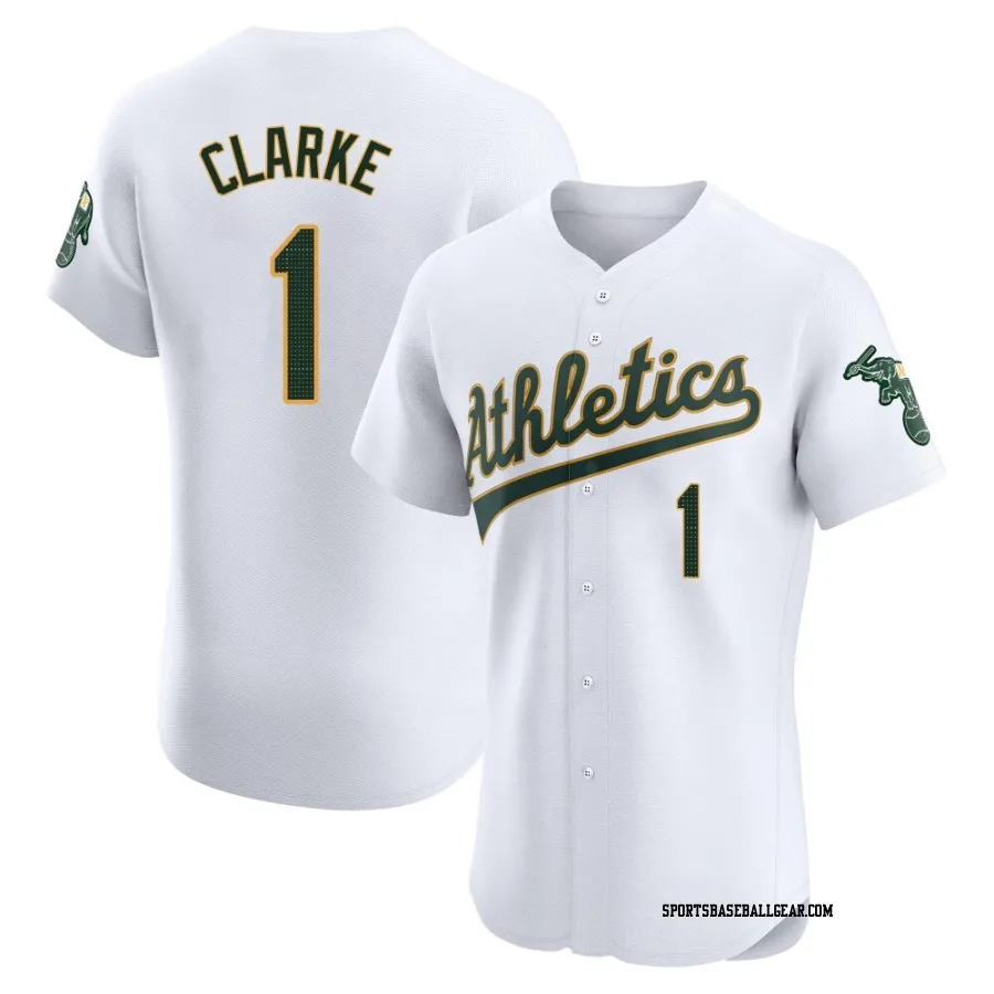 Denzel Clarke Men's Oakland Athletics White Elite Home Jersey