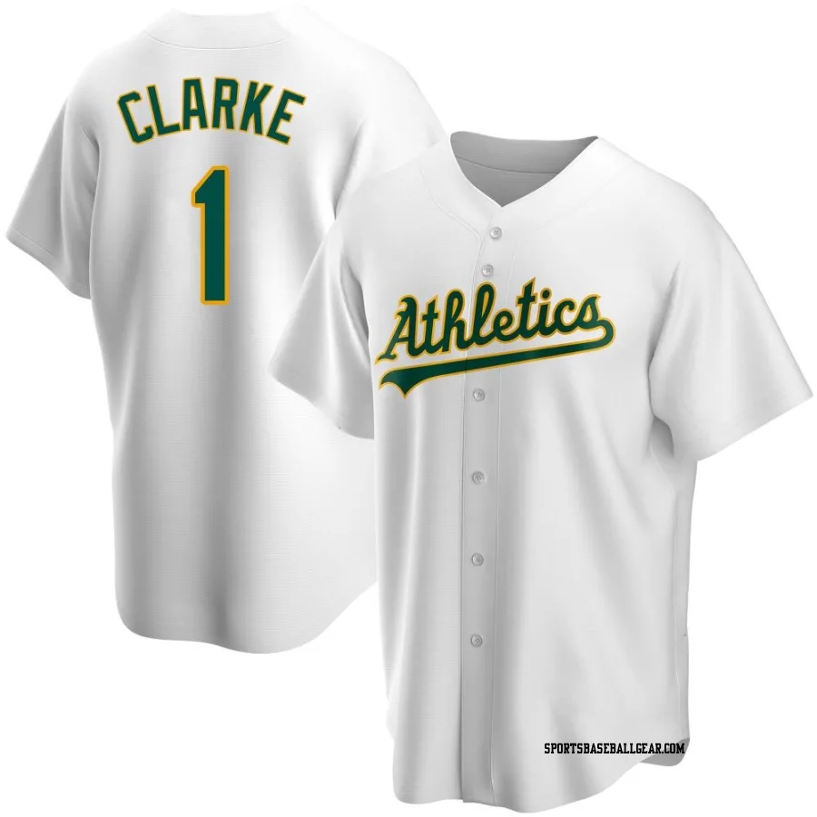 Denzel Clarke Men's Oakland Athletics White Replica Home Jersey