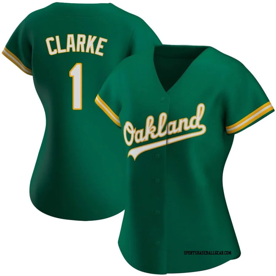 Denzel Clarke Women's Oakland Athletics Green Authentic Kelly Alternate Jersey