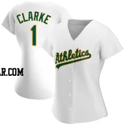 Denzel Clarke Women's Oakland Athletics White Authentic Home Jersey
