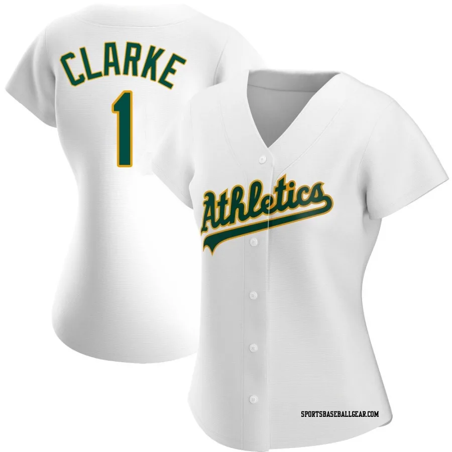 Denzel Clarke Women's Oakland Athletics White Authentic Home Jersey