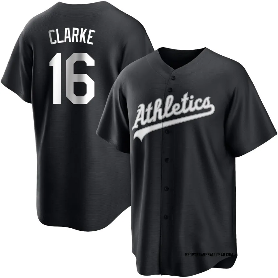 Denzel Clarke Youth Oakland Athletics Black/White Replica Jersey