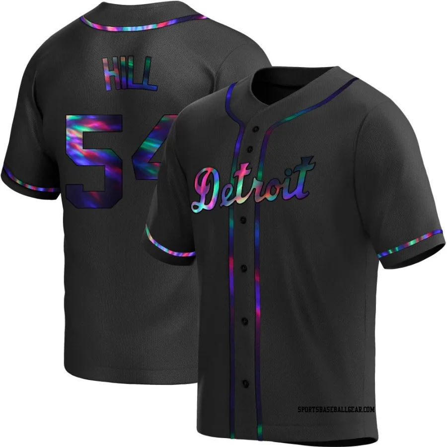 Derek Hill Men's Detroit Tigers Black Holographic Replica Alternate Jersey