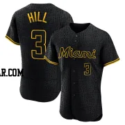 Derek Hill Men's Miami Marlins Black Authentic Snake Skin City Jersey