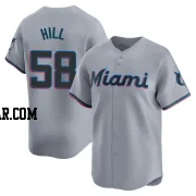 Derek Hill Men's Miami Marlins Gray Limited Road Jersey