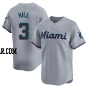 Derek Hill Men's Miami Marlins Gray Limited Road Jersey
