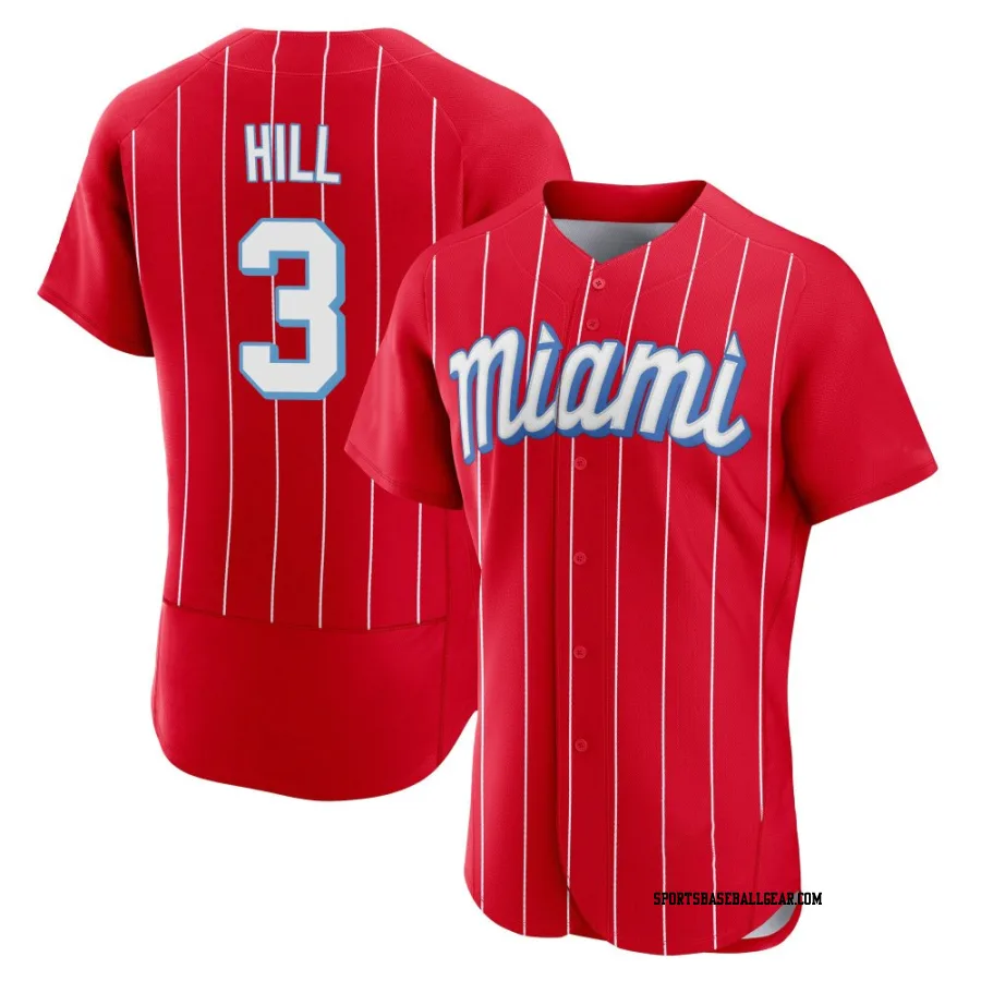 Derek Hill Men's Miami Marlins Red Authentic 2021 City Connect Jersey