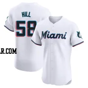 Derek Hill Men's Miami Marlins White Elite Home Jersey