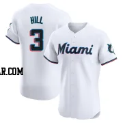 Derek Hill Men's Miami Marlins White Elite Home Jersey