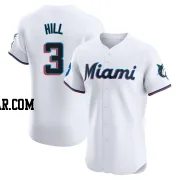 Derek Hill Men's Miami Marlins White Elite Home Patch Jersey
