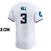 Derek Hill Men's Miami Marlins White Elite Home Patch Jersey
