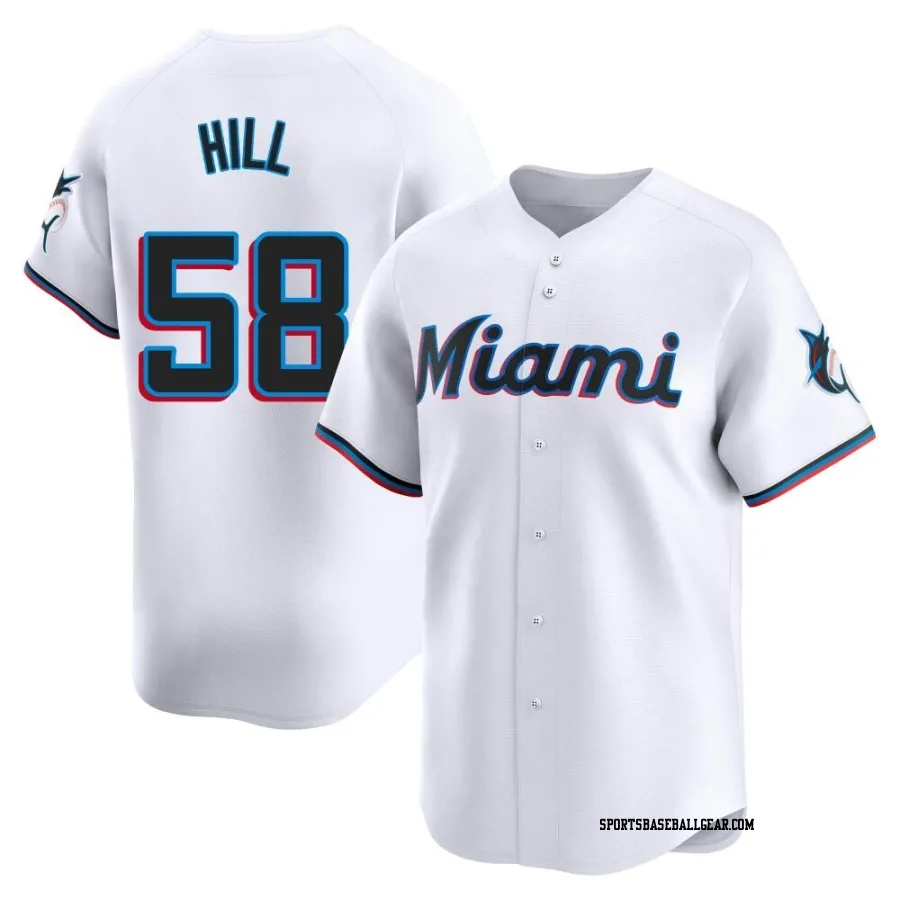 Derek Hill Men's Miami Marlins White Limited Home Jersey