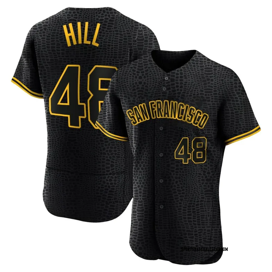 Derek Hill Men's San Francisco Giants Black Authentic Snake Skin City Jersey