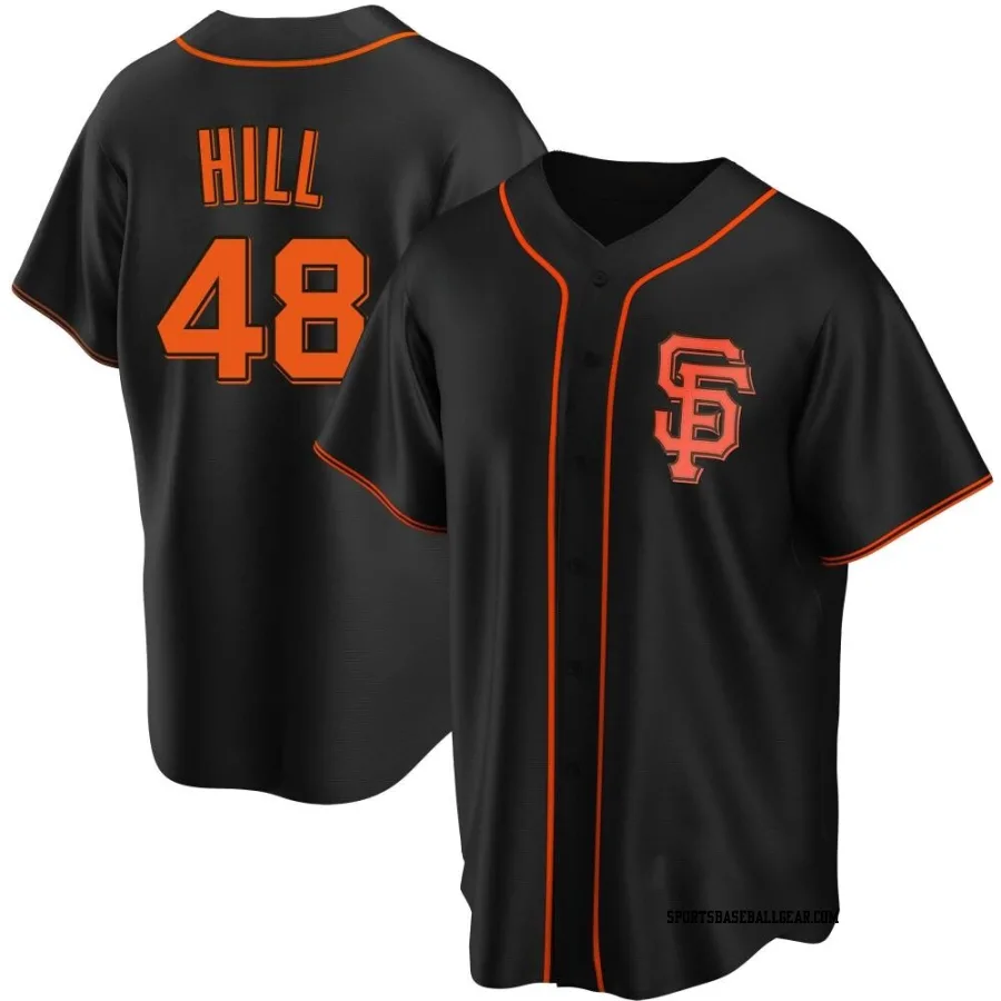 Derek Hill Men's San Francisco Giants Black Replica Alternate Jersey