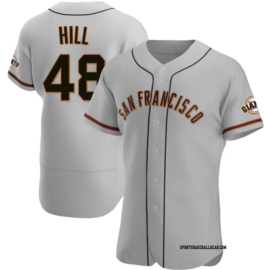 Derek Hill Men's San Francisco Giants Gray Authentic Road Jersey