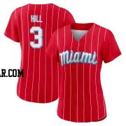 Derek Hill Women's Miami Marlins Red Authentic 2021 City Connect Jersey