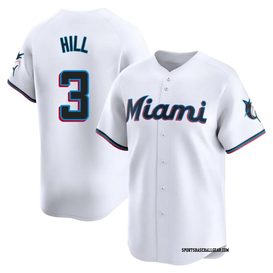 Derek Hill Youth Miami Marlins White Limited Home Jersey