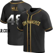 Derek Hill Youth San Francisco Giants Black Golden Replica Alternate Jersey
