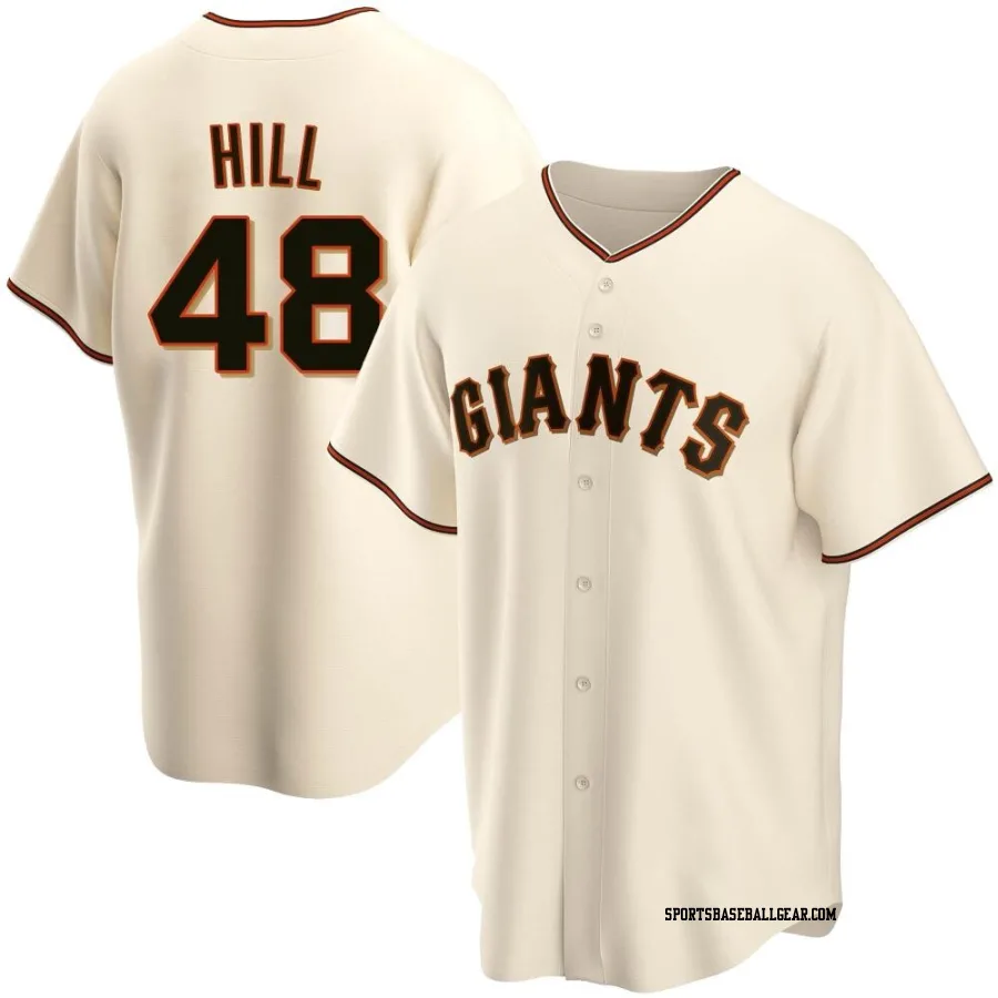 Derek Hill Youth San Francisco Giants Cream Replica Home Jersey