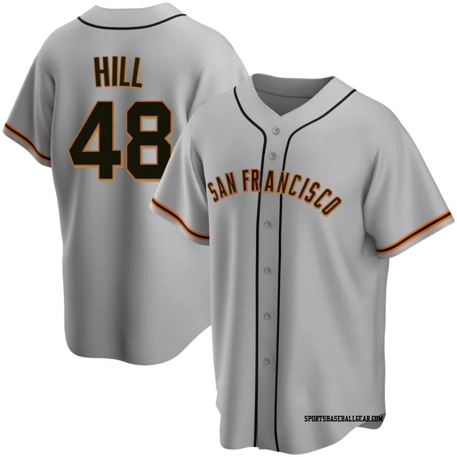 Derek Hill Youth San Francisco Giants Gray Replica Road Jersey