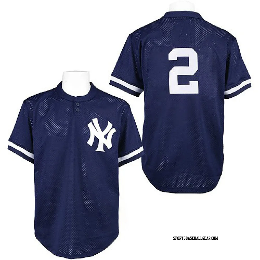 Derek Jeter Men's New York Yankees Navy Blue Replica Practice Throwback Jersey