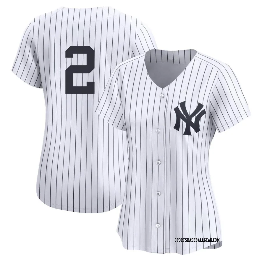 Derek Jeter Women's New York Yankees White Limited Yankee Home 2nd Jersey