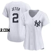 Derek Jeter Women's New York Yankees White Limited Yankee Home Jersey
