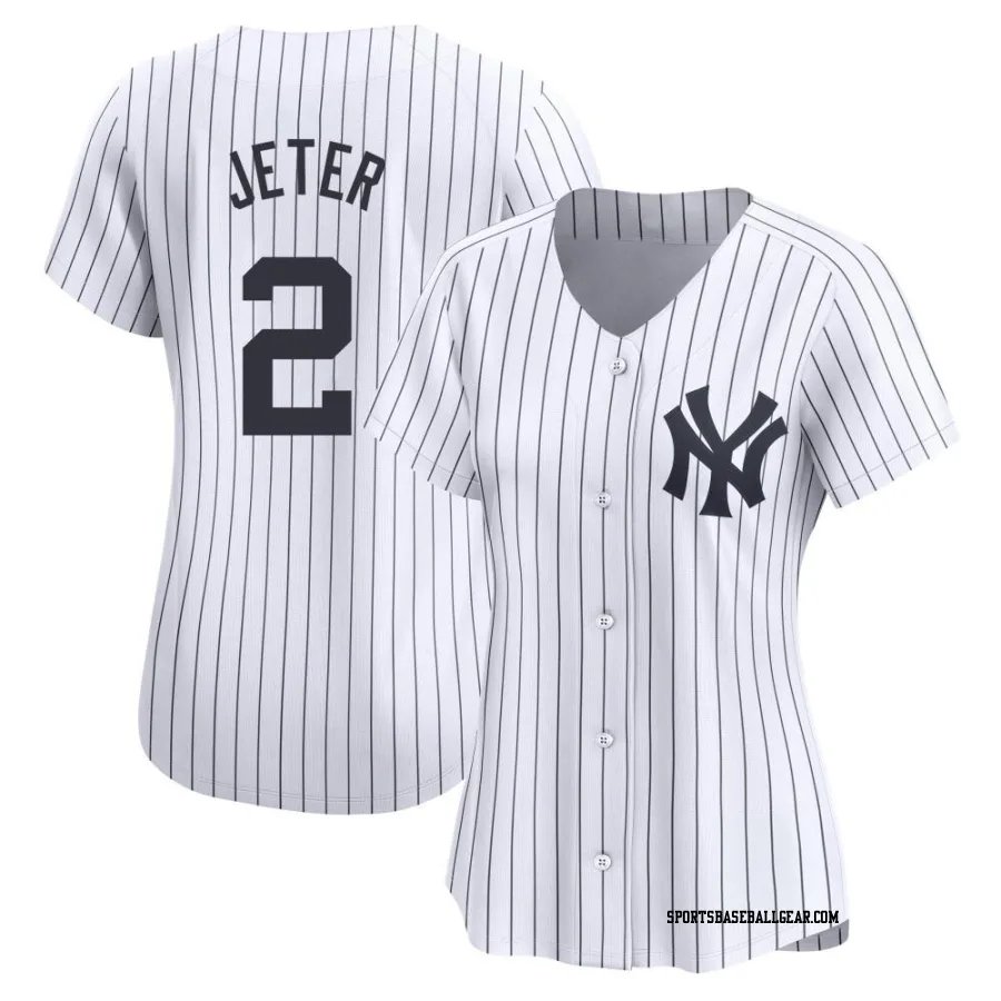 Derek Jeter Women's New York Yankees White Limited Yankee Home Jersey