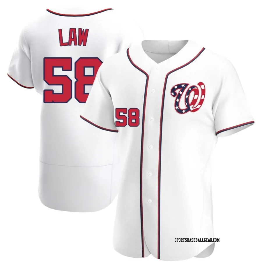Derek Law Men's Washington Nationals White Authentic Alternate Jersey
