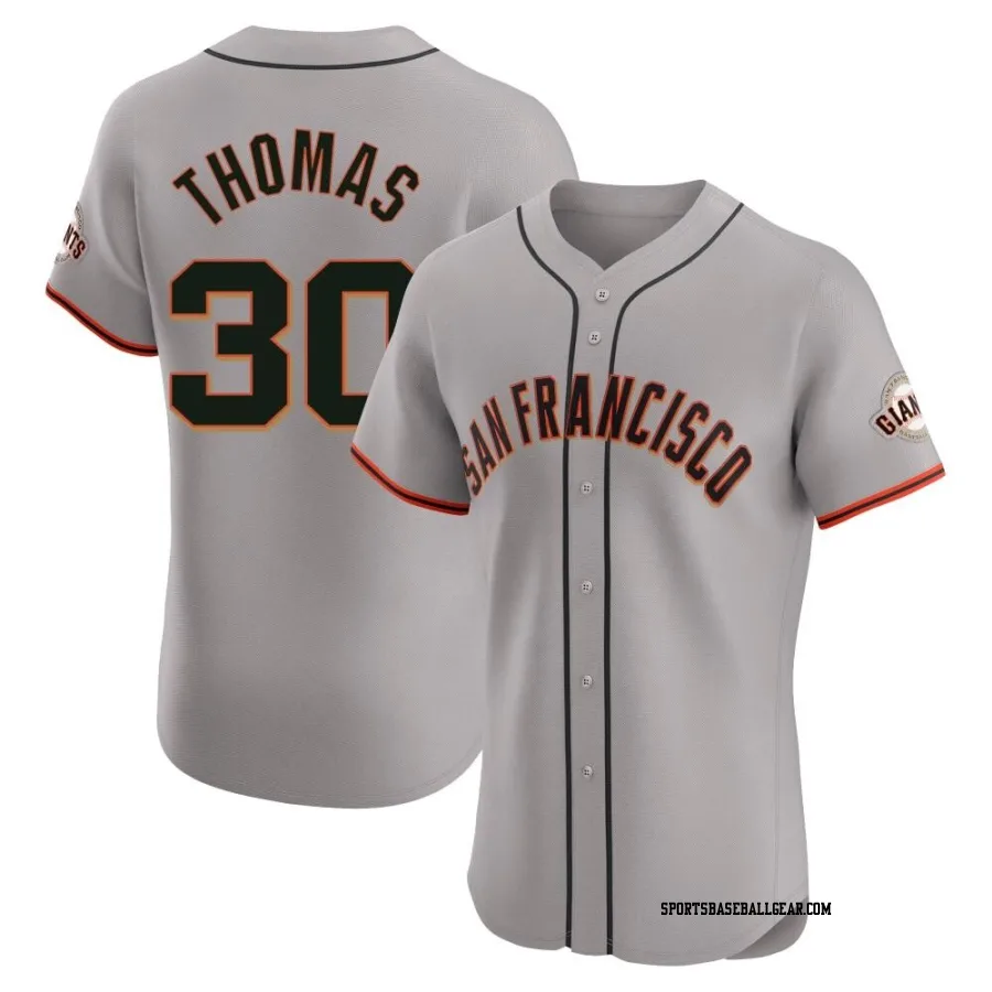 Derrel Thomas Men's San Francisco Giants Gray Elite Road Jersey