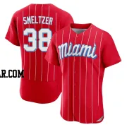 Devin Smeltzer Men's Miami Marlins Red Authentic 2021 City Connect Jersey