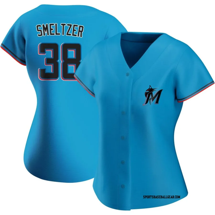 Devin Smeltzer Women's Miami Marlins Blue Replica Alternate Jersey