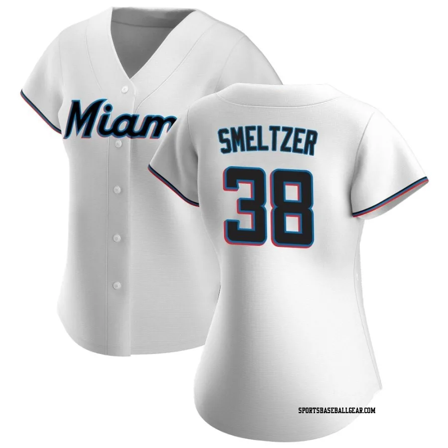 Devin Smeltzer Women's Miami Marlins White Replica Home Jersey