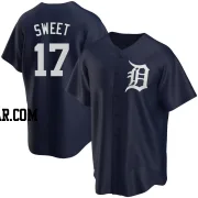 Devin Sweet Men's Detroit Tigers Navy Replica Alternate Jersey