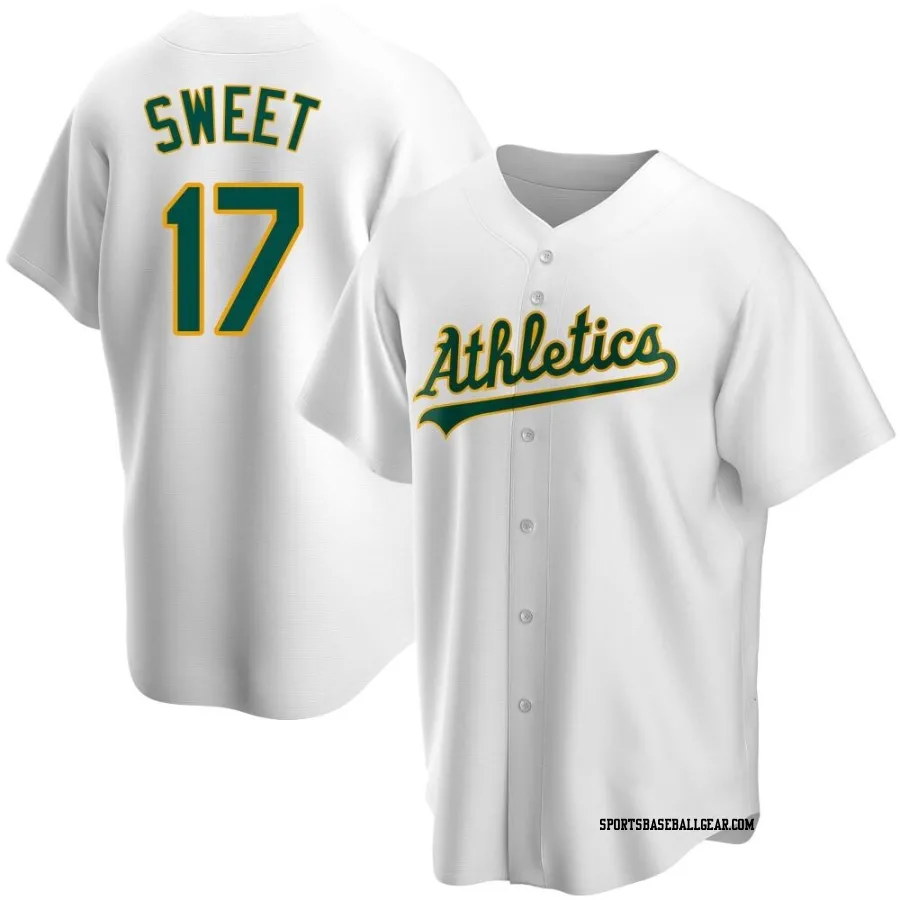 Devin Sweet Men's Oakland Athletics White Replica Home Jersey