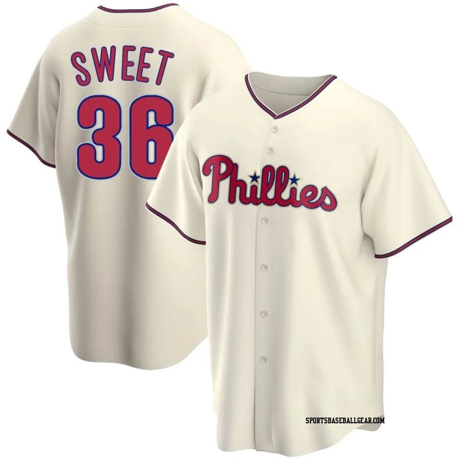Devin Sweet Men's Philadelphia Phillies Cream Replica Alternate Jersey