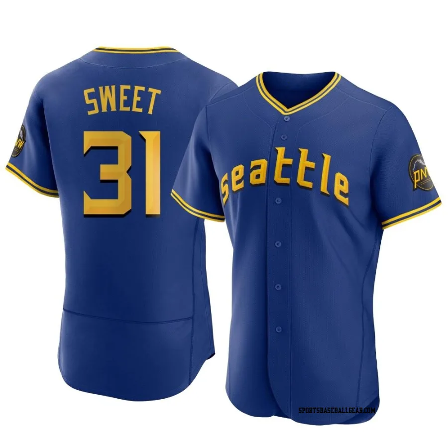 Devin Sweet Men's Seattle Mariners Royal Authentic 2023 City Connect Jersey