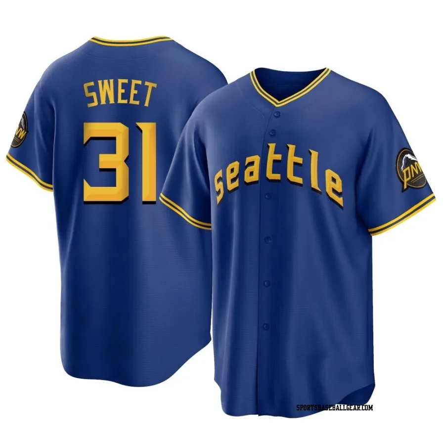 Devin Sweet Men's Seattle Mariners Royal Replica 2023 City Connect Jersey