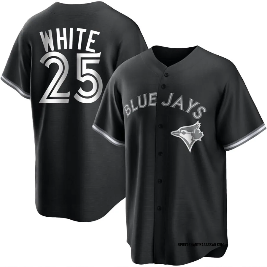Devon White Men's Toronto Blue Jays Black/White Replica Jersey