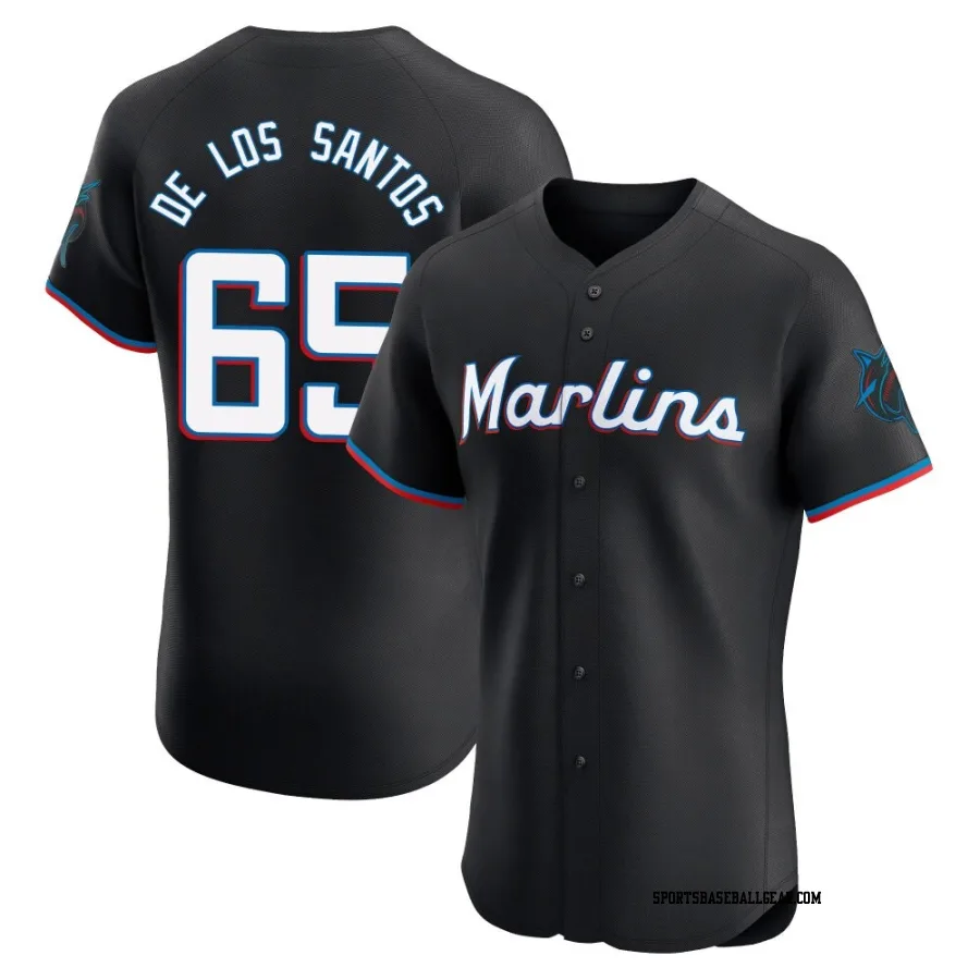 Deyvison De Los Santos Men's Miami Marlins Black Elite Alternate Vapor Premier Jersey