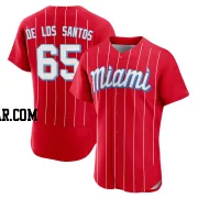 Deyvison De Los Santos Men's Miami Marlins Red Authentic 2021 City Connect Jersey
