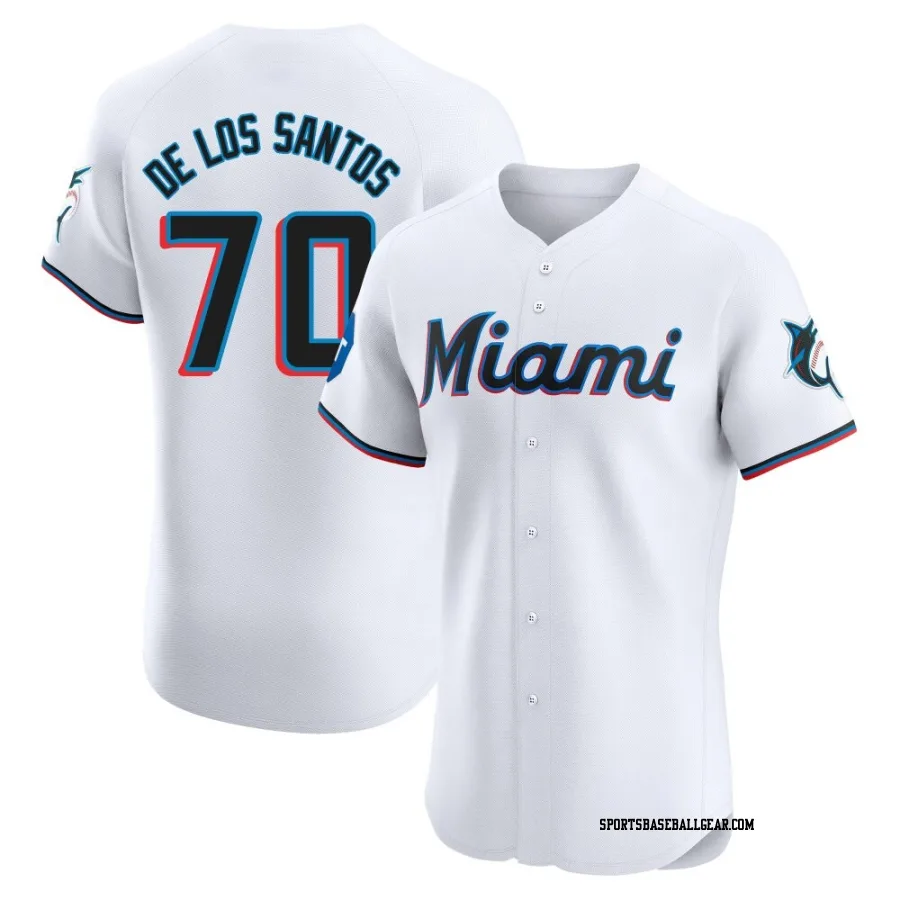Deyvison De Los Santos Men's Miami Marlins White Elite Home Patch Jersey