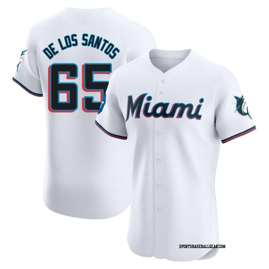 Deyvison De Los Santos Men's Miami Marlins White Elite Home Patch Jersey