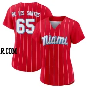 Deyvison De Los Santos Women's Miami Marlins Red Replica 2021 City Connect Jersey