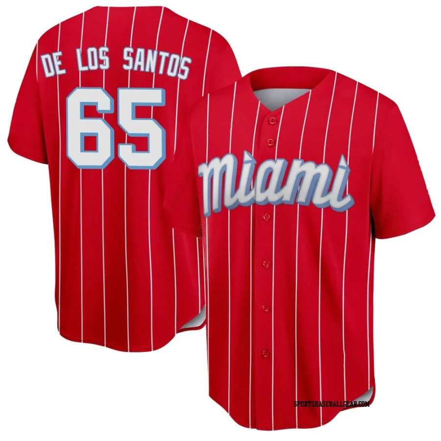 Deyvison De Los Santos Youth Miami Marlins Red Replica 2021 City Connect Jersey