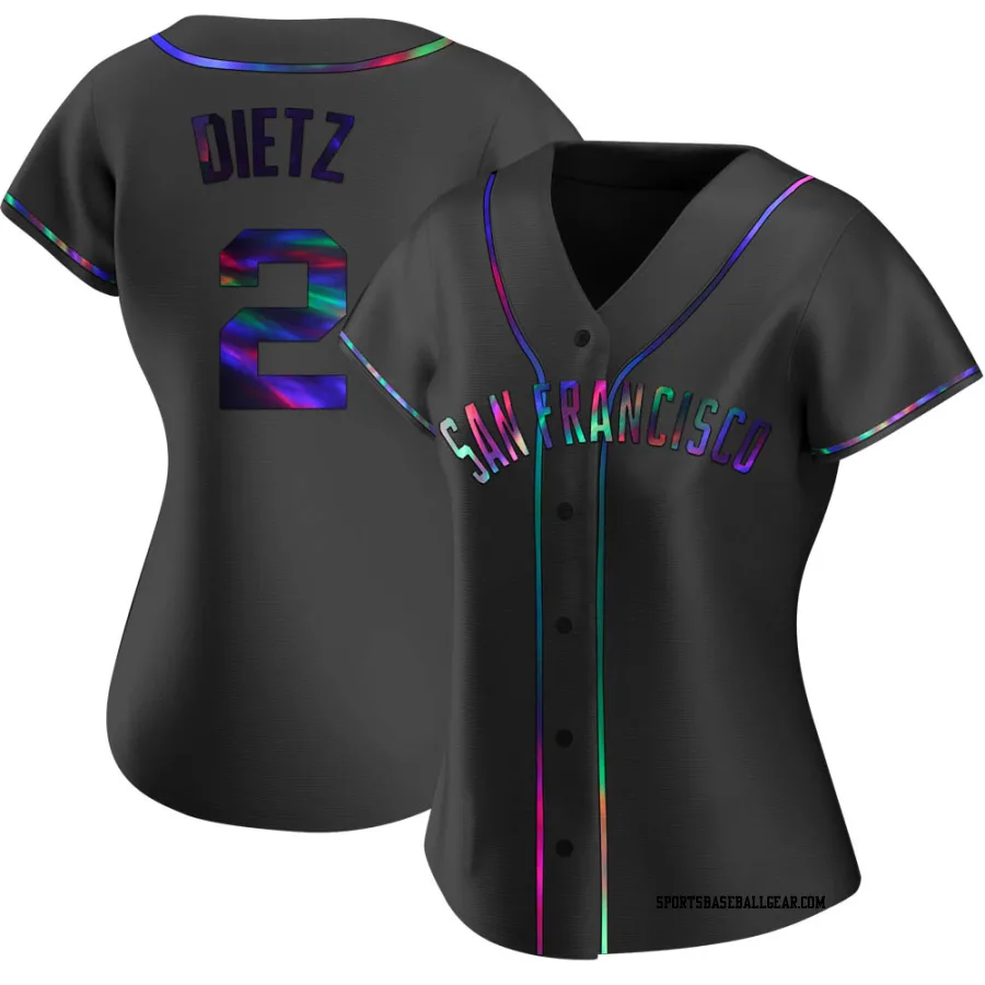 Dick Dietz Women's San Francisco Giants Black Holographic Replica Alternate Jersey