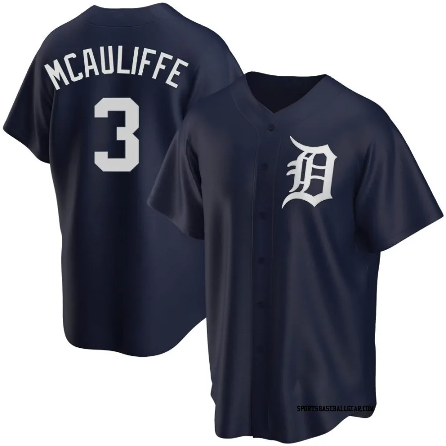 Dick Mcauliffe Youth Detroit Tigers Navy Replica Alternate Jersey