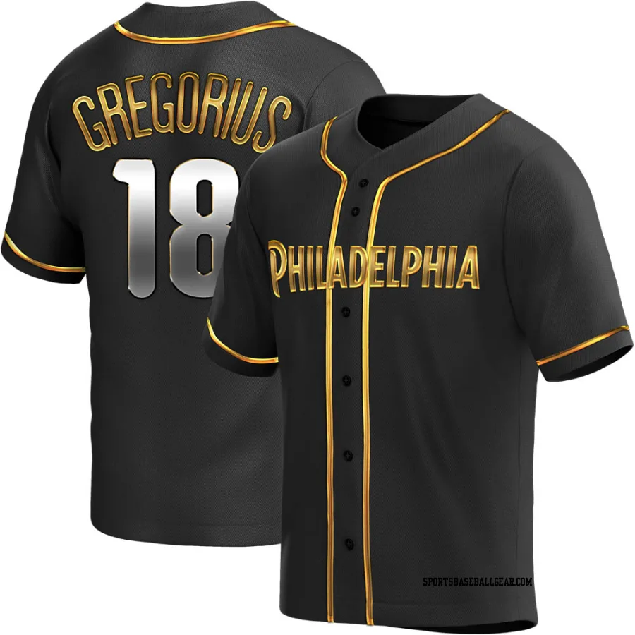 Didi Gregorius Men's Philadelphia Phillies Black Golden Replica Alternate Jersey