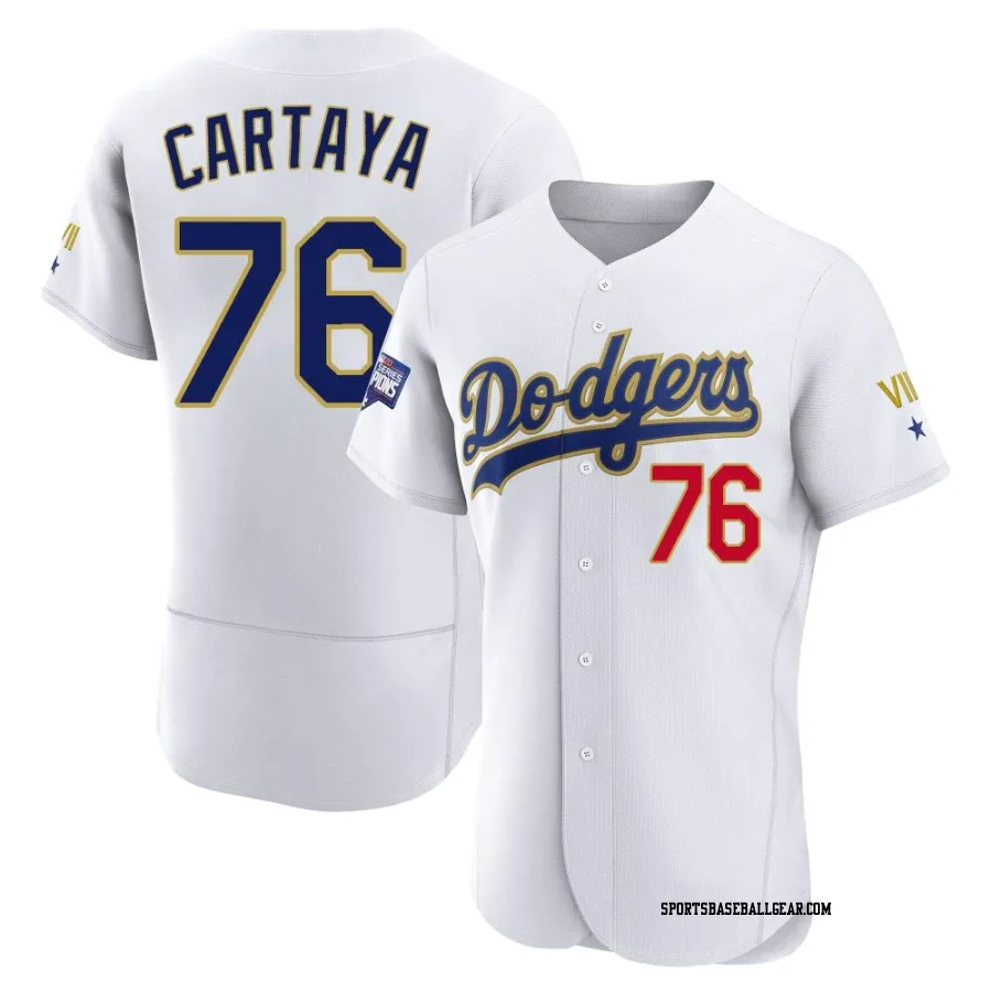 Diego Cartaya Men's Los Angeles Dodgers White/Gold Authentic 2021 Gold Program Player Jersey